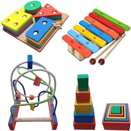 Kit Brinquedo Educativo Em Madeira Xilofone