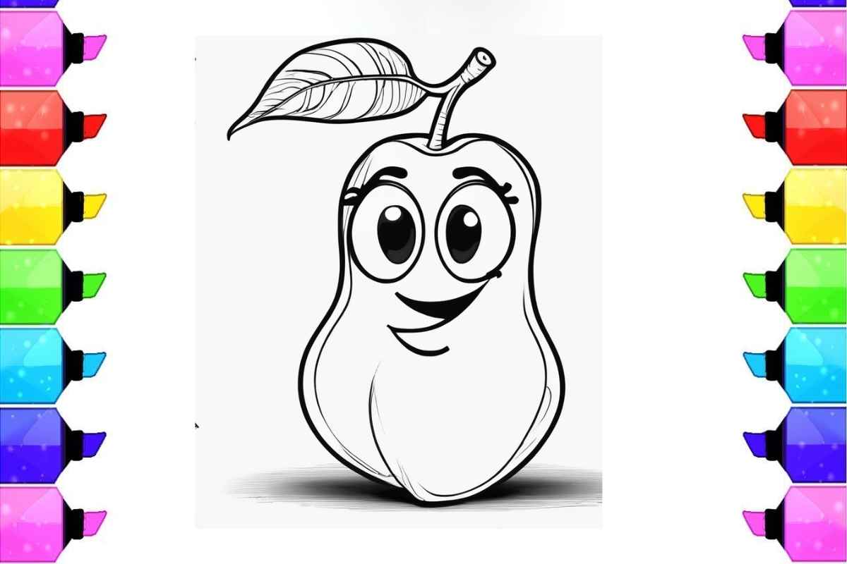 Desenho de caju para colorir