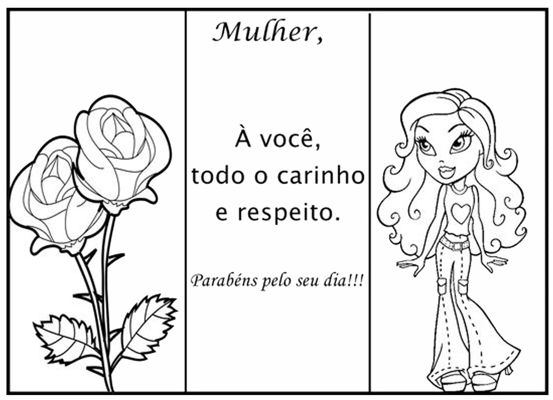 Atividade para Colorir Dia da Mulher